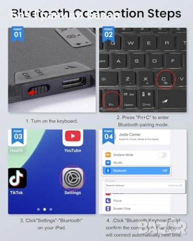 Нов Калъф с клавиатура за iPad 10th Gen A16 2025, тъчпад, RGB, UK layout Кейс таблет Айпад, снимка 5 - Друга електроника - 54724180