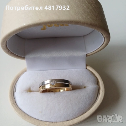 Пръстен/халка/ с диамант и сертификат., снимка 2 - Пръстени - 54729262
