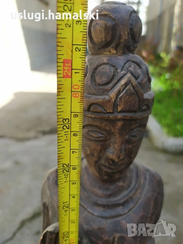 Голяма дървена статуетка/фигура, снимка 6 - Антикварни и старинни предмети - 54005918