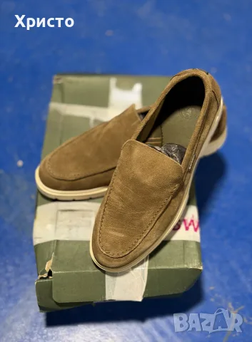 НОВИ!!! Мъжки велурени обувки Barbour Carty Loafer, Taupe Suede,42 (UK 8)