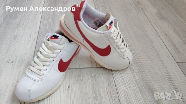 Бели кожени дамски маратонки NIKE CORTEZ размер EUR38, снимка 7 - Маратонки - 54635166