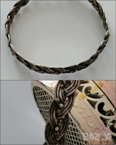 Твърда сребърна гривна