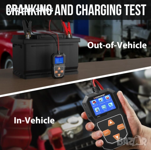 KONNWEI KW218 6V 12V тестер за акумулатори 100-2000CCA,анализатор на акумулатори,тестер за зарежданe, снимка 5 - Аксесоари и консумативи - 54160988