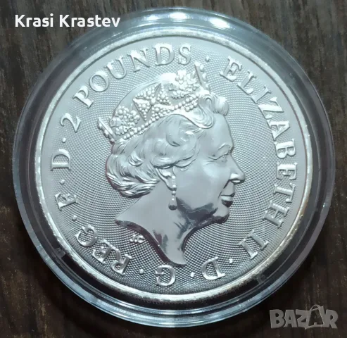 Серия 3 сребърни монети: (Robin Hood + Maid Marian + Little John) Британия 2 Паунда 2021-2022 - 1 Oz, снимка 5 - Нумизматика и бонистика - 55436777
