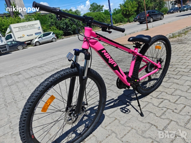 BG Алуминиев велосипед 27.5" NINJA розов, снимка 2 - Велосипеди - 54864653