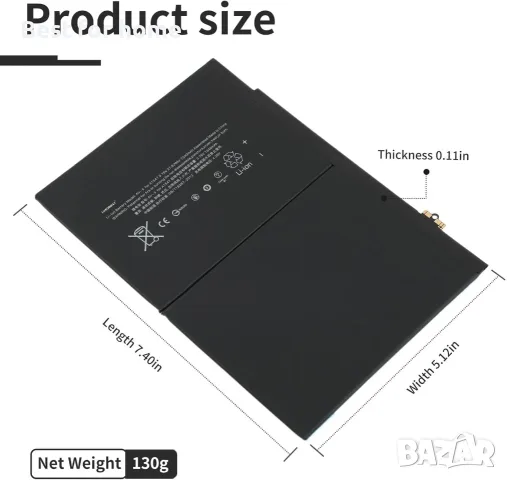 A1547 Литиево-полимерна батерия, съвместима с Apple iPad 6 iPad Air 2 iPad Air 2 WiFi A1547 A1566 , снимка 5 - Оригинални батерии - 55333744