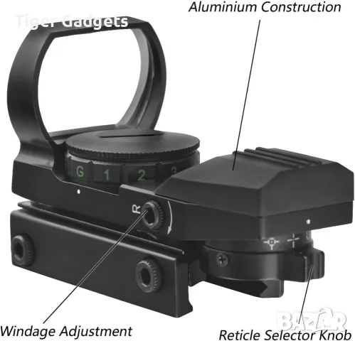 Slenit Red Dot Reflex Sight – рефлексен мерник с червена и зелена точка, снимка 2 - Оборудване и аксесоари за оръжия - 55303445