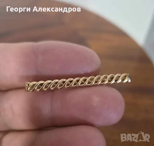 СТАР Аристократичен Джентълменски Аксесоар Дебело Позлатена мъжка игла / фиба за яка