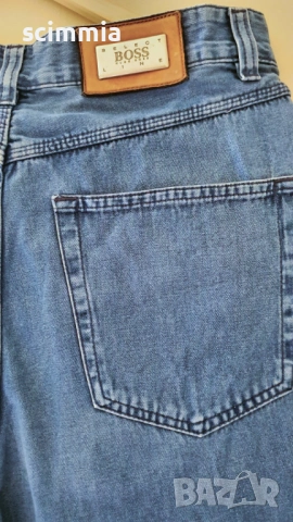 Светлосини мъжки дънки Hugo Boss W33 L34 (размер M/L) 100% памук, без забележки, снимка 7 - Дънки - 54583317