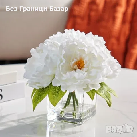 Нова Изкуствена бяла хортензия във ваза VeriNatural, реалистичен букет 26 см, снимка 7 - Декорация за дома - 55533124