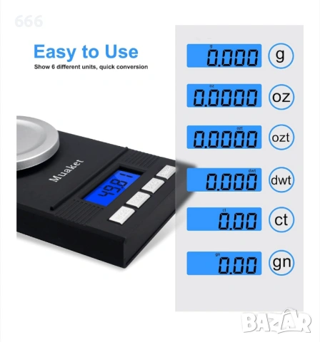 Прецизна везна, 50g x 0,001g, LED черна, снимка 3 - Друга електроника - 54083119