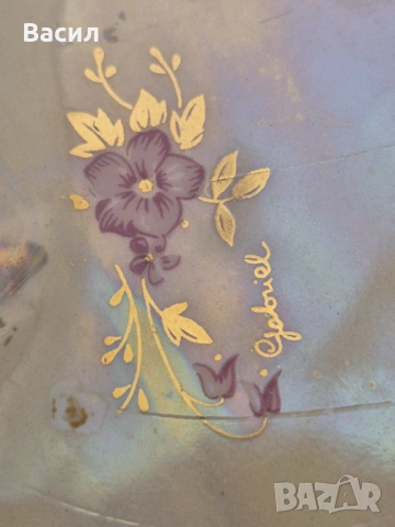 Порцеланов пепелник позлата, снимка 5 - Антикварни и старинни предмети - 54150261