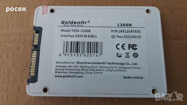 SSD Goldenfir 2.5" sata 93%, снимка 3 - Твърди дискове - 55330374