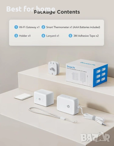 GoveeLife WiFi термометър за хладилник с аларма, безжичен цифров температурен уред за фризер , снимка 8 - Други стоки за дома - 54312062