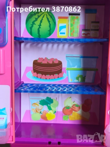 Винтидж хладилник на Barbie Mattel от 2008 г., снимка 4 - Кукли - 54870130