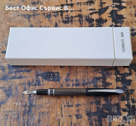 писалка Cerruti 1881 Черути Abbey Diamond Gun черен мат лак и диамантено гравиранa долна част , снимка 3 - Ученически пособия, канцеларски материали - 54792242