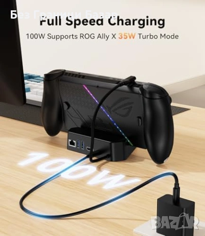 Нова 5 в 1 Док станция за ROG Ally X 100W PD 4K 144Hz USB 3.0 LAN за геймъри, снимка 4 - Аксесоари - 54076303