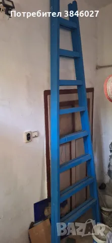 Дървена стълба 2х8 стъпала, висока 3м. - 80Е