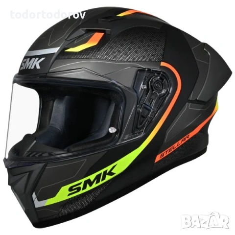 ПРОМОЦИЯ Мото каска за мотор SMK STELLAR SPORT FLIGHT Black/Gray/Yellow 232.74 лв. / 119 €