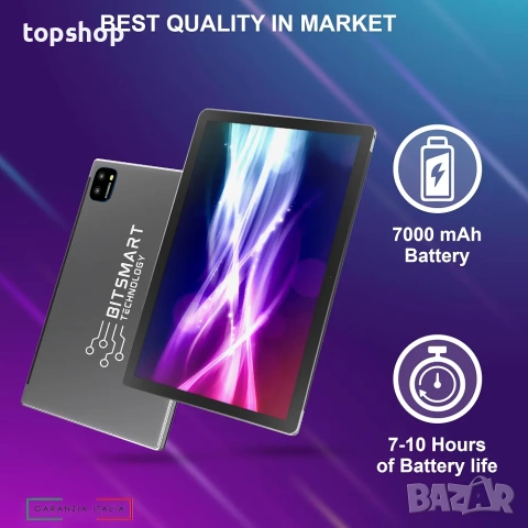 Нов Таблет лаптоп BITSMART 2в1 10.1 инча с клавиатура мишка калъф и слушалки Android 13 4G LTE  , снимка 4 - Таблети - 55235053
