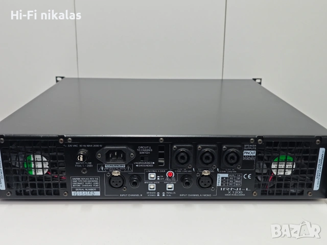 професионално крайно стъпало усилвател IRNI - L X 1200, снимка 7 - Ресийвъри, усилватели, смесителни пултове - 54226781