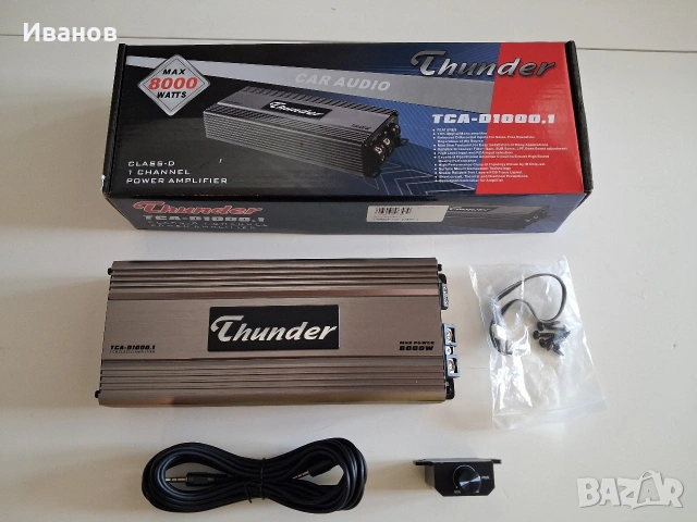 Усилвател за кола Thunder TCA-D1000.1, Клас D , снимка 2 - Аксесоари и консумативи - 54837589