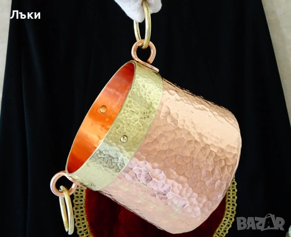 Медно котле,медно менче,чиста червена мед 2 л. , снимка 10 - Антикварни и старинни предмети - 54988953