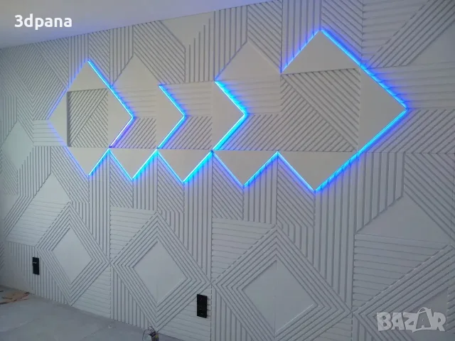 3D LED гипсови панели за стена модел 0021 – декоративни стенни панели, снимка 8 - Облицовки - 30631887