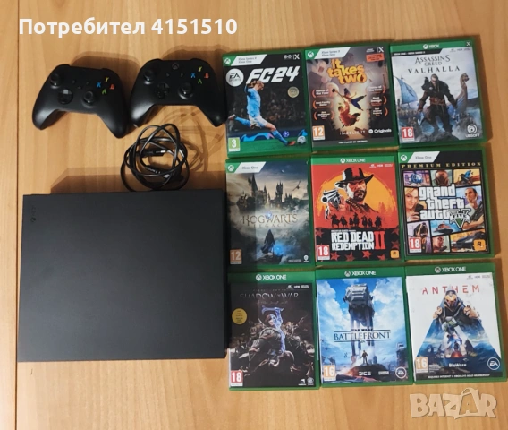 Xbox One X 1TB с 2 контролера и 9 игри 