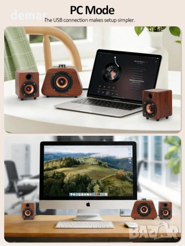 Компютърни високоговорители със субуфер 2.1, USB захранване, Bluetooth 5.0 и RCA вход (K02), снимка 4 - Тонколони - 54341934