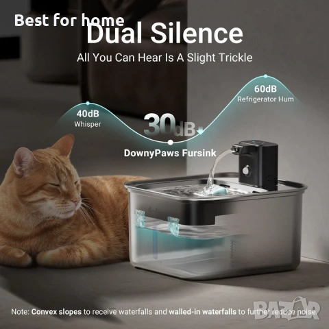 Фонтан за вода за котки DownyPaws FurSink с батерии - версия FSS, снимка 6 - За котки - 54580686