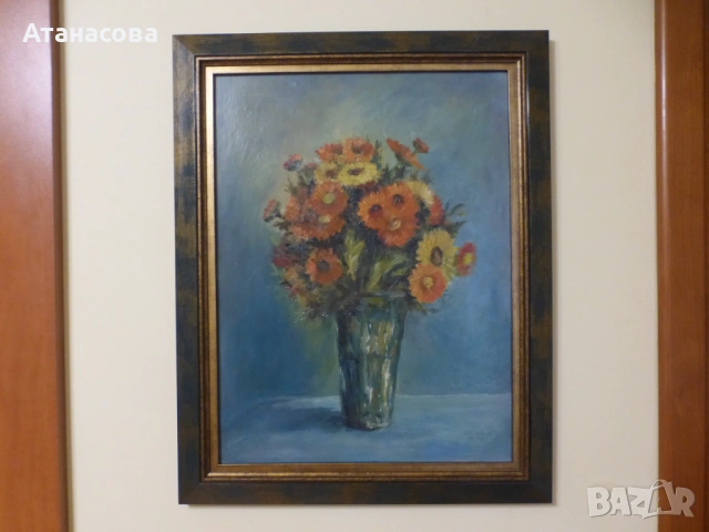 ИЛИЯ ЧУТУРКОВ картина "Ваза с цветя" масло 1986 г