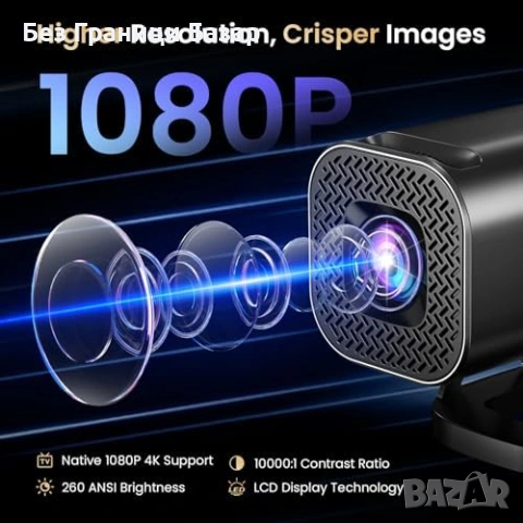 Нов мини смарт Преносим проектор 200 инча Android WiFi Bluetooth HDMI, снимка 2 - Друга електроника - 54571817