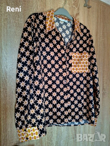 Ефектна риза от сатен VILA, L номер, снимка 6 - Ризи - 54163286