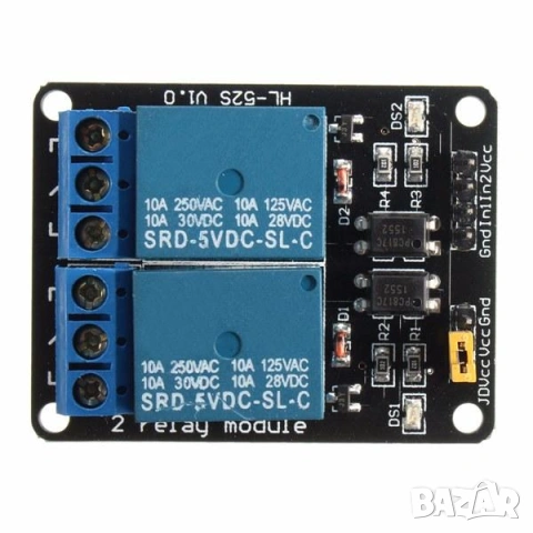 2 канален релеен модул на 5V With Optocoupler Protection, снимка 4 - Друга електроника - 54724768