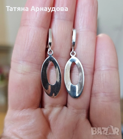 Елегантни сребърни обеци , снимка 2 - Обеци - 54375394