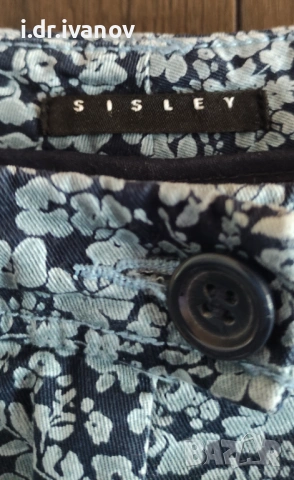 Sisley цветен летен памучен панталон, снимка 3 - Панталони - 54004030
