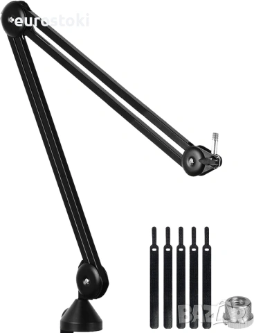  LANUCN Boom Arm pro - 3/8 5/8 Стабилна висококачествена метална стойка с рамо за микрофон