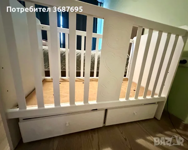 Продавам бебешко легло-люлка Rini Play Arbor + матрак Pierre Cardin Magniflex Bambino 60x120 см, снимка 5 - Бебешки легла и матраци - 55456308