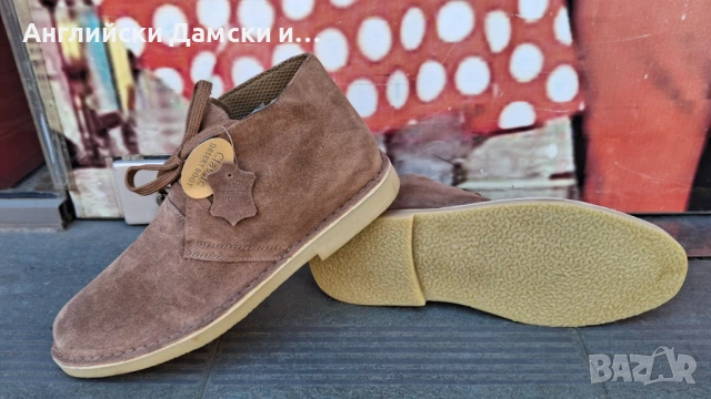 Английски Мъжки Кларкови Обувки Естествен велур 