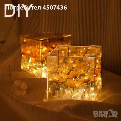 DIY Ръчно изработена LED нощна лампа - Слънчогледи, Направи си сам, снимка 4 - Декорация за дома - 54906194