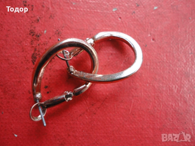 Позлатени обеци обици с камъни 1, снимка 7 - Обеци - 54088783