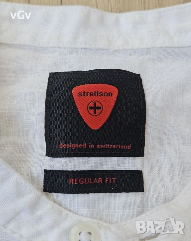 Мъжка ленена риза  Strellson - M, снимка 4 - Ризи - 55014489