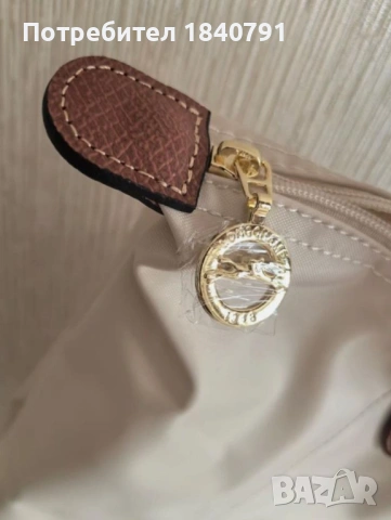 НОВА Longchamp Le Pliage – с етикети, млечно бежова, М, дълги дръжки, снимка 5 - Чанти - 54517947