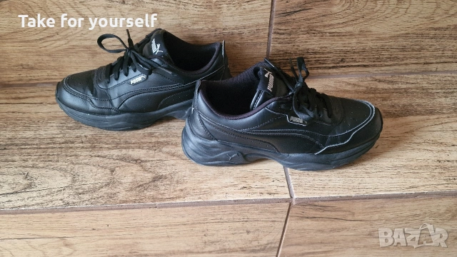 PUMA 38 номер Дамски кожени черни маратонки