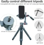 Стойка за телефон за статив, професионална алуминиева, 360°, 4,7"–6,9", снимка 7