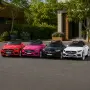 Розова акумулаторна кола Mercedes Benz CLS350 с кожена седалка 12V, снимка 3