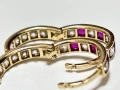 Златни Обеци 1,85 грама 14K(проба 585) с бели и розови циркони, снимка 8