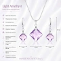 Комплект бижута Square Light Amethyst с лилави кристали – колие и обеци, снимка 3