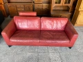 Червен кожен диван, снимка 3